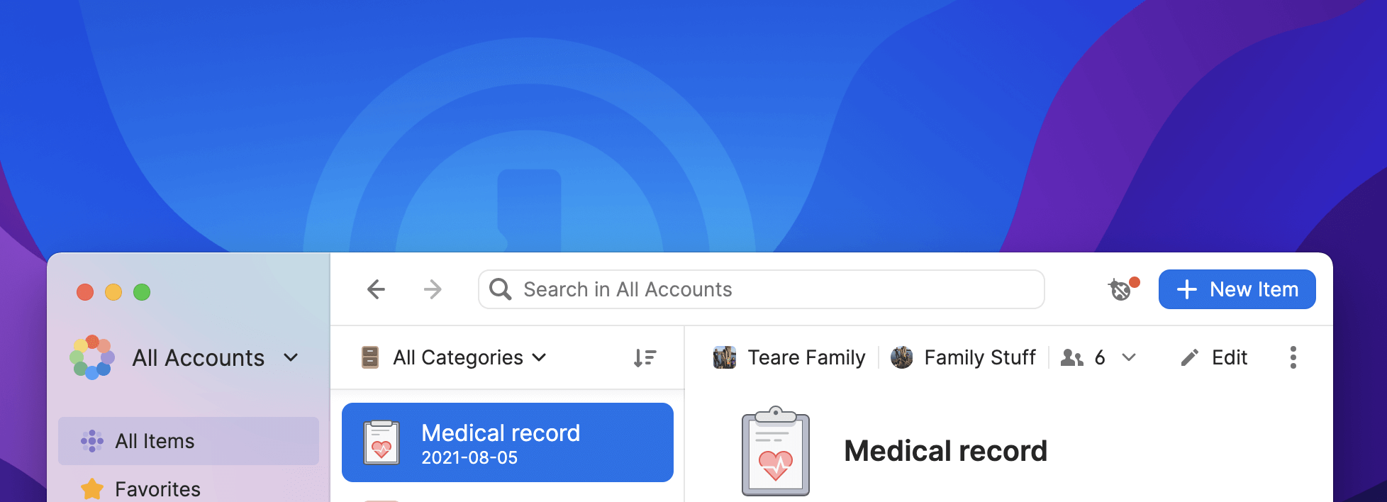 1Password app has back and forward