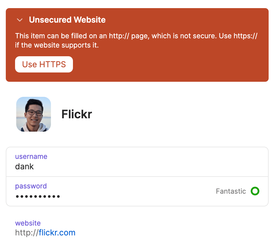 Watchtower alert warning of an unsecured website