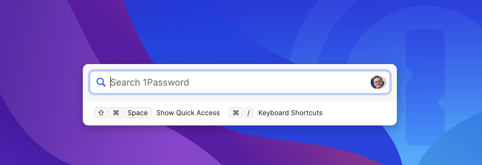 1Password Quick Access window with a custom collection selected using the new keyboard shortcuts