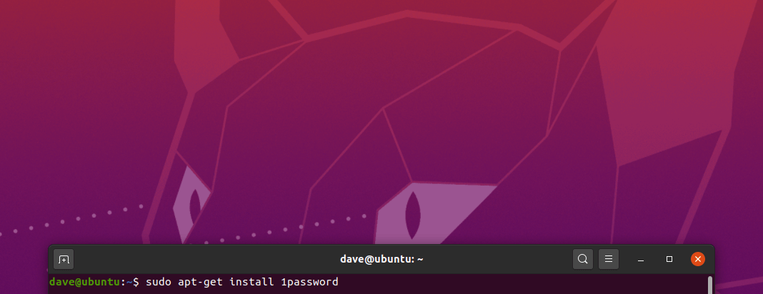 Installing 1Password on Ubuntu using sudo apt-get install 1password