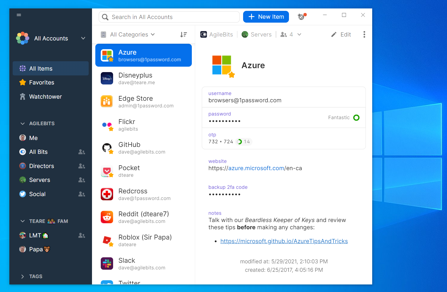 1Password 8 for Windows